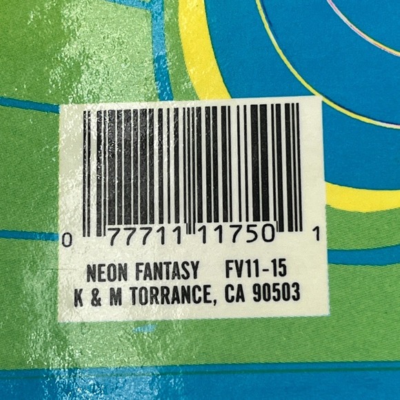 Geometric Neon Fantasy 3 Ring Binder Notebook Abstract Blue Green 1992 READ - Picture 6 of 7